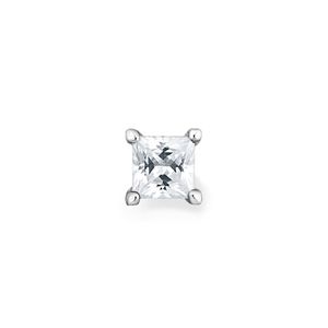 Preview image of Thomas Sabo Silver Stone Set Princess Cut Single Ear Stud
