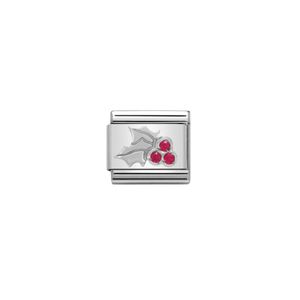 Preview image of Nomination Composable Classic Link Stone Set Red Holly In Sterling Silver