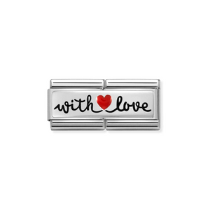 Preview image of Nomination Composable Classic Double Link Heart With Love In Sterling Silver 