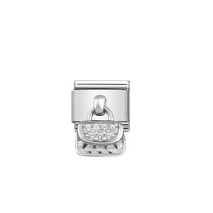 Nomination Composable Classic Link Stone Set Bag In Sterling Silver