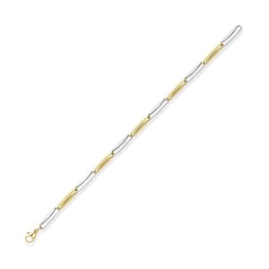 Preview image of 9ct Gold & White Gold Elongated Paperlink Bracelet