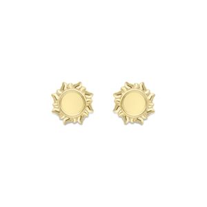 Preview image of 9ct Yellow Gold Small Polished Sun Stud Earrings 