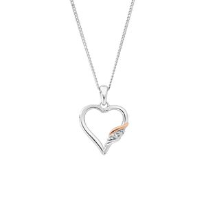 Preview image of Clogau Past Present Future White Topaz Silver Heart Necklace