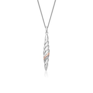 Preview image of Clogau Lovers Twist Drop White Topaz & Silver Necklace