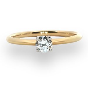 Preview image of 18ct Gold 0.22ct Round Brilliant Cut Diamond 4 Claw Solitaire