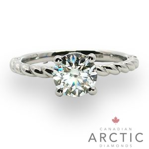 Preview image of Platinum 0.91ct Canadian Arctic Round Brilliant Diamond 4 Claw Solitaire