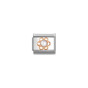 Preview image of Nomination Composable Classic Link Flower with Freshwater Pearl In Rose Gold 