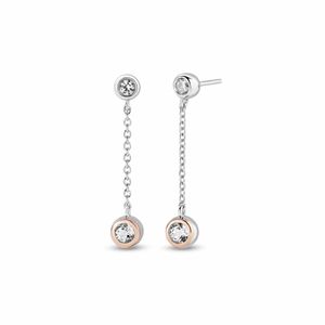 Clogau Celebration Sterling Silver Drop Chain Topaz Earrings 