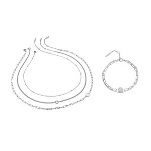 Preview image of Olivia Burton Classic Illusion Stacking Necklace & Bracelet Gift Set 