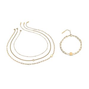 Preview image of Olivia Burton Classic Illusion Gold Tone Stacking Necklace & Bracelet Gift set 