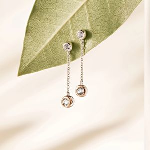 Clogau Celebration Sterling Silver Drop Chain Topaz Earrings 