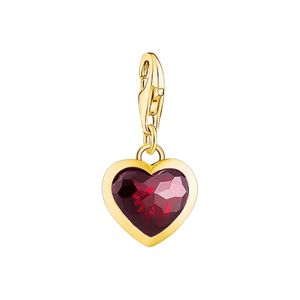 Preview image of Thomas Sabo Heart Shaped Red Stone Gold Plated Charm