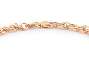 9ct Rose Gold 7.5'' Diamond Cut Prince of Wales Ladies Bracelet
