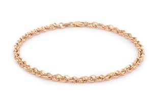 9ct Rose Gold 7.5'' Diamond Cut Prince of Wales Ladies Bracelet
