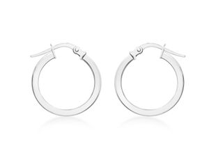 Preview image of 9ct White Gold Plain Creole Hoops