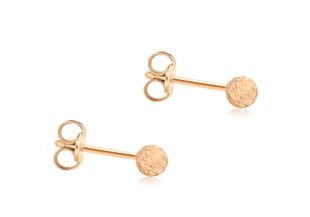 9ct Rose Gold 5mm Diamond Cut Ball Stud Earrings