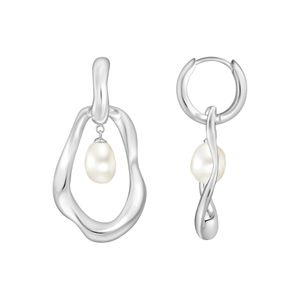 Preview image of Thomas Sabo Freshwater Pearl Silver Hoop Earrings 