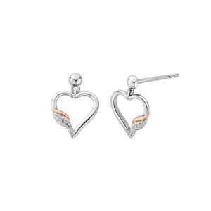 Preview image of Clogau Past Present Future White Topaz Silver Heart Drop Earrings 