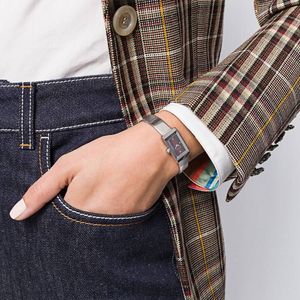 Preview image of Gucci G-Frame 14mm Steel Green/Red/Blue Quartz Mesh Bracelet Watch