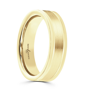 Preview image of 9ct Yellow Gold 6mm Brushed Gents Wedding Ring
