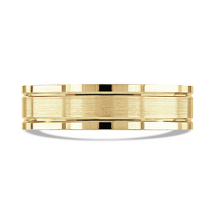 Preview image of 9ct Yellow Gold 6mm Brushed Gents Wedding Ring