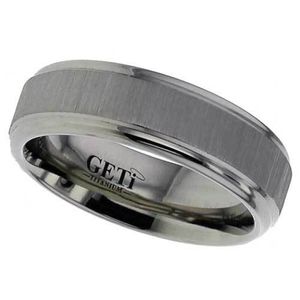 Preview image of Titanium 6mm Flat Profile Radiused Edged Gents Wedding Ring