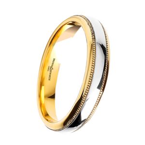 Preview image of 18ct Yellow & White Gold Polished 3mm Beaded Ladies Wedding Ring