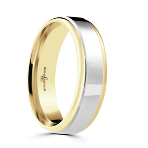 Preview image of 18ct Gold & Platinum 5mm Flat Top Gents Wedding Ring
