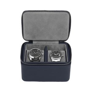 Preview image of Stackers Navy Blue Zipped Travel Watch Box