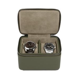 Preview image of Stackers Olive Green Zipped Travel Watch Box