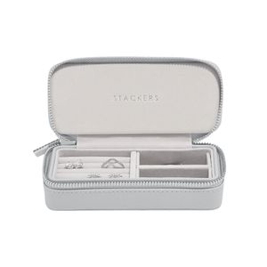 Preview image of Stackers Pebble Grey Zipped Travel Jewellery Box