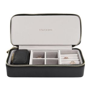 Preview image of Stackers Black Large Zipped Travel Jewellery Box