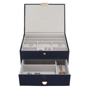 Preview image of Stackers Navy Blue Classic Jewellery Box Drawer Set