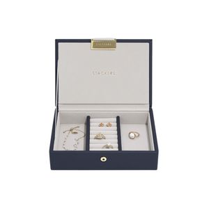Preview image of Stackers Dove Navy Blue Mini Jewellery Box Lid