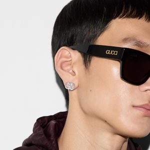 Gucci Interlocking Silver Stud Earrings