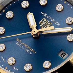 TAG Heuer Aquaracer Professional 200 34mm Diamond Blue Bi-Colour Solargraph Quartz Watch