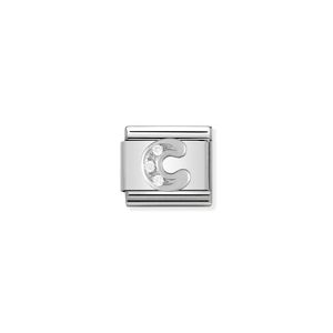 Preview image of Nomination Composable Classic Link Stone Set Letter C In Sterling Silver