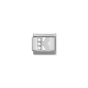 Preview image of Nomination Composable Classic Link Stone Set Letter K In Sterling Silver