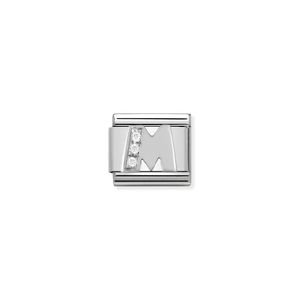 Preview image of Nomination Composable Classic Link Stone Set Letter M In Sterling Silver