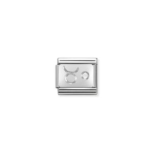 Nomination Composable Classic Link Stone Set Taurus In Sterling Silver