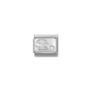 Nomination Composable Classic Link Stone Set Cancer In Sterling Silver