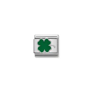 Preview image of Nomination Composable Classic Link Green Clover In Sterling Silver