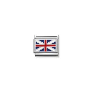 Nomination Composable Classic Link Great Britain Flag In Sterling Silver