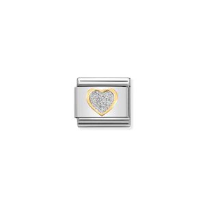 Preview image of Nomination Composable Classic Link Glitter Heart In Bonded Yellow Gold
