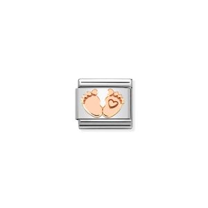 Preview image of Nomination Composable Classic Link Baby Feet In Rose Gold