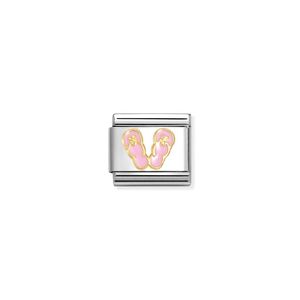 Nomination Composable Classic Link Pink Flip-Flops Gold