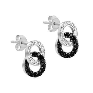 Preview image of 9ct White Gold 0.40ct Black and White Diamond Stud Earrings