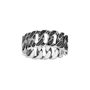 Preview image of Thomas Sabo Chain Link Black Zirconia Wide Ring 