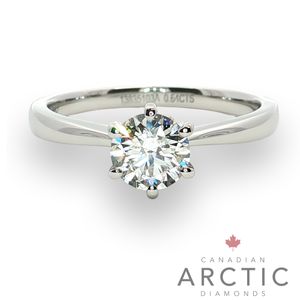 Preview image of Platinum 0.64ct Canadian Arctic Round Brilliant Diamond 6 Claw Solitaire 