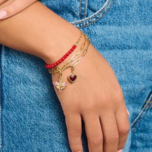 Thomas Sabo Gold Plated Colorful Moth Charm 